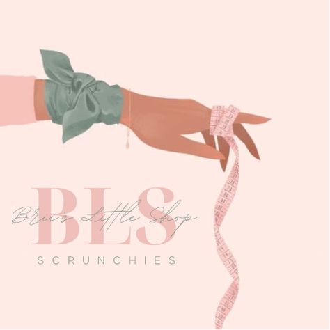 Logo For Scrunchies Business, Scrunchies Logo Design, Scrunchies Business Logo, Scrunchies Logo, Hair Clips Aesthetic, Sewing Logo, Digital Portrait Illustration, Diy Hair Scrunchies, Boutique Logo Design