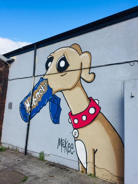 Pete Mckee Art, Street Dog Illustration, Pete Mckee, David Hockney Dog Paintings, Shoreditch Street Art, Shepard Fairey Street Art, Dog Wall Mural Street Art, Art Classroom, Sheffield