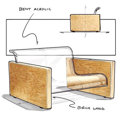 YD Spotlight: Nicholas Baker’s Chair Sketch Challenge Pt.4 | Yanko Design Chair Sketch, Chair Drawing, Furniture Sketch, Furniture Design Sketches, Chair Design Wooden, Chair Design Modern, Popular Diy, Industrial Design Sketch, Furniture Design Living Room