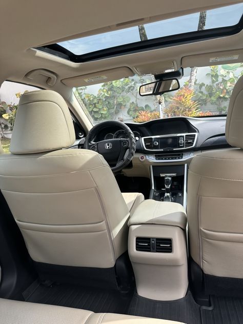 Tan Car Interior, Honda Crv Aesthetic, Beige Car Interior, Honda Hrv Interior, Honda Crv Interior, Honda Accord Interior, Kayla Core, Honda Accord 2015, Cars Interior