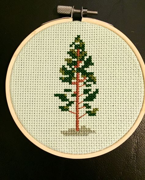 Pine tree cross stitch Cross Stitch Patterns Trees, Crosstitch Flower, Cross Stitch Tree Pattern, Tree Cross Stitch, Flower Cross Stitch Patterns, Cross Stitch Trees, Tree Cross Stitch Pattern, Cross Stitch Patterns Nature, Flowers Cross Stitch