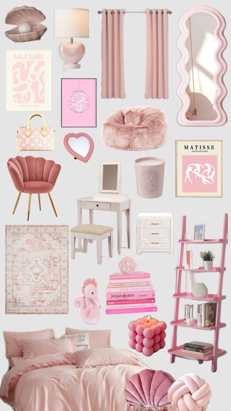 Pink room decor 🩷 #pink #pinkroom #girly #roomdecor Room Wishlist, Room Decor Pink, Pink Room Decor, Pink Living Room, Cute Room Ideas, Bedroom Goals, Dream Room Inspiration, Pink Room, Pink Decor