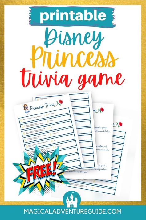 These fun Disney Princess questions and answers make the perfect trivia game! Test your knowledge of Disney's leading ladies with this printable pdf, along with suggestions for different ways to play the game! Pixar Trivia, Disney Princess Trivia, Tiktok Questions, Disney Themed Crafts, Disney Quizzes Trivia, Princess Party Activities, Printable Challenge, Printable Disney Princess, Disney Princess Activities