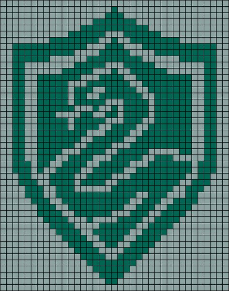 Griffindor Alpha Pattern, Crochet Slytherin Blanket, Slytherin Alpha Pattern, Slytherin Crochet Pattern, Crochet Alpha Pattern Harry Potter, Harry Potter Grid Pattern, Lord Of The Rings Alpha Pattern, Harry Potter Pixel Art Grid, Slytherin Pattern