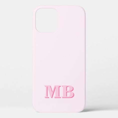 Minimalist Modern Pink Initial Monogram Case-Mate iPhone Case Cute Iphone 15 Cases, Iphone 16 Case, Light Pink Phone Case, Preppy Phone, Birthday 16, Aesthetic Phone Cases, Preppy Phone Case, Summer List, Phone Case Monogram