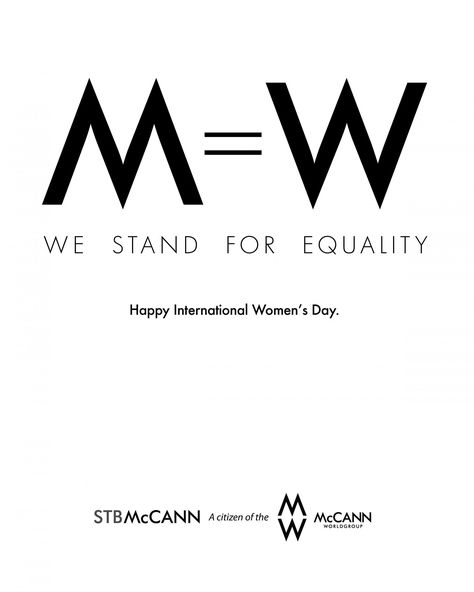 STB McCann-Lagos Print Advert By McCann: STB McCann World Women's Day AD | Ads of the World™ Gender Equality Poster, Equality Poster, World Womens Day, Women Empowerment Art, Copy Ads, Digital Advertising Design, Womens Equality, Awareness Poster, Web Design Marketing