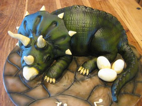 Triceratops Cake, Triceratops Birthday, Jurassic World Cake, Dino Cake, Dinosaur Birthday Cakes, Fantasy Cake, 3rd Birthday Cakes, Fondant Animals, Animal Cakes