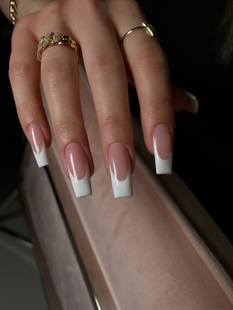 Wow Nails, French Tip Acrylic Nails, French Acrylic Nails, Bling Acrylic Nails, Instagram Nails, Fire Nails, Classy Nails, Funky Nails, Chic Nails