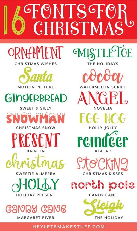 Christmas Handwriting Fonts, Santa Handwriting Font, Christmas Fonts Alphabet Handwritten, Fonts That Go Well Together, Christmas Writing Fonts, Christmas Signs Cricut, Cute Writing Fonts, Free Christmas Font, December Font