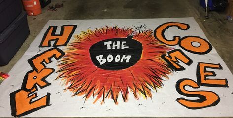 Football Banners Run Through Homecoming, Football Breakthrough Banners, Football Banners Run Through, Football Run Through Signs Ideas, Hoco Decor, Football Dinner, High School Football Posters, Cheer Banners, Cheerleading Signs