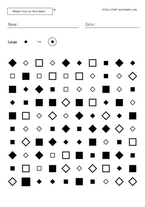 Large-Small Symbol Cancellation Task 2 Large-Small Symbol Cancellation Task 2_001 In order to download the following worksheets, you need to register as a premium member. →About Premium Membership ← The post Large-Small Symbol Cancellation Task 2 10×10 (20 sheets) first appeared on Rehabilitation Worksheets. Rehabilitation Worksheets, Worksheets For Adults, Child Art, Free Worksheets, Visual Perception, Attention To Detail, Infant Activities, Art For Kids, The Help