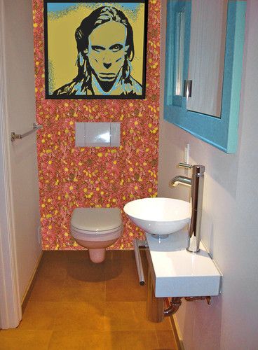 Powder Room Small Bathroom Design, Pictures, Remodel, Decor and Ideas Funky Bathrooms, Rock And Roll Room, Powder Room Modern, Funky Interior Design, Powder Room Design Ideas, Modern Powder Rooms, Modern Powder Room, Beautiful Small Bathrooms, Powder Room Design