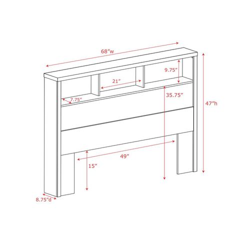 Customer Image Zoomed Headboard Plan, Unique Bookcase, Double Headboard, Bookshelf Headboard, Headboard Queen, Bookcase Diy, Black Headboard, Bookcase Headboard, White Headboard