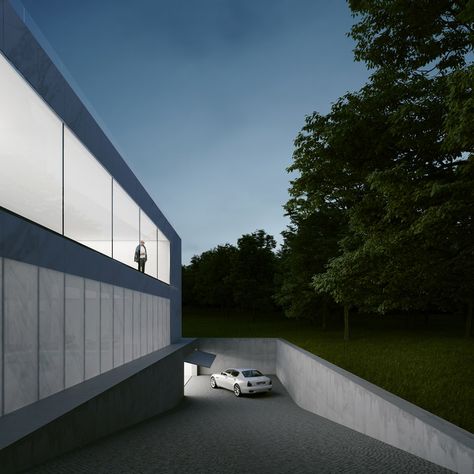 Modern Mansion by Maciej Grelewicz for Design a Beautiful House competition A Beautiful House, Crazy Houses, Underground Garage, Luxury Garage, Modern Garage, Entrance Design, Modern Mansion, Fantasy House, Parking Design