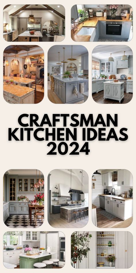 Modern Craftsman Kitchen Ideas, Small Craftsman Kitchen, Joanna Gaines Fireplace, Craftsman Kitchen Backsplash, Craftsman Kitchen Ideas, Craftsman Bungalow Kitchen, Modern Craftsman Kitchen, Modern Craftsman Interior, Joanna Gaines Kitchen