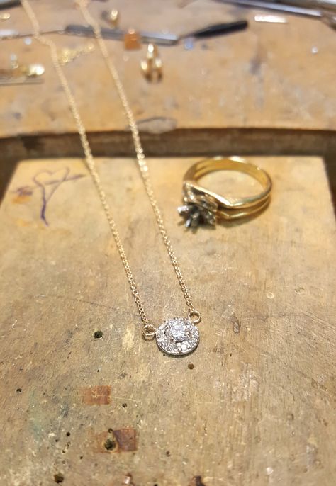 Repurposed Diamonds, Repurpose Jewelry, Necklace For Everyday, Wedding Set, Custom Necklace, Repurpose, Diamond Pendant, Fun Stuff, Custom Jewelry