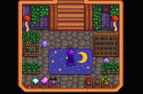 stardew valley 1.6!! finally finished my full house decor, made a lil shrine for krobus as well :) - unmodded !! - PC !! - year 3 !! 🌱tags #stardew #stardewvalley #stardewvalleyfarmer #stardewdecor #stardewdesign Year 3, Stardew Valley, Full House, House Decor, Farmer, Tags, Home Decor, Home Décor