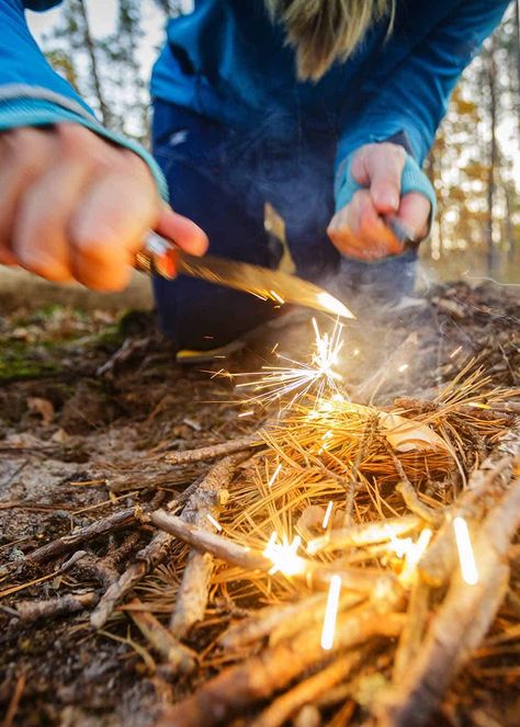 How to Start a Fire Without Matches (or Lighter) 16 Ways Build A Campfire, Ammonium Nitrate, To Build A Fire, Flint And Steel, Hiking Photos, Lamps Aesthetic, How To Make Fire, The Storyteller, Lighter Fluid