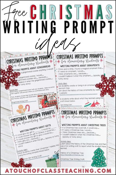 Christmas Informational Writing, Christmas Narrative Writing, Christmas Writing Activities 3rd Grade, December Writing Prompts For Kids, Christmas Ela Activities Middle School, Free Christmas Writing Activities, Christmas Writing Prompts For Kids, Middle School Christmas Activities, Christmas Language Arts Activities