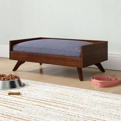 Archie & Oscar Darren Wood Dog Cot & Reviews | Wayfair.ca Wood Dog Bed, Wooden Dog Bed, Dog Bed Modern, Dog Cots, Pet Sofa Bed, Yellow Bedding, Dog Sofa Bed, Pet Sofa, Wooden Dog