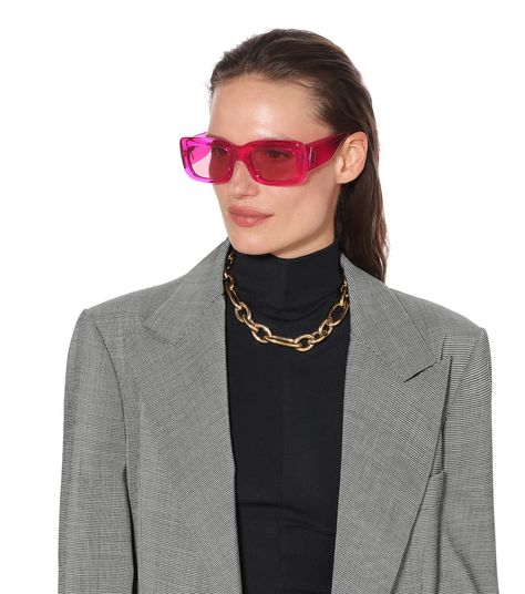 The Attico, Pink Frames, Linda Farrow, Square Sunglasses Men, Designer Brands, Trending Accessories, Fall In Love, Hot Pink, Square Sunglass