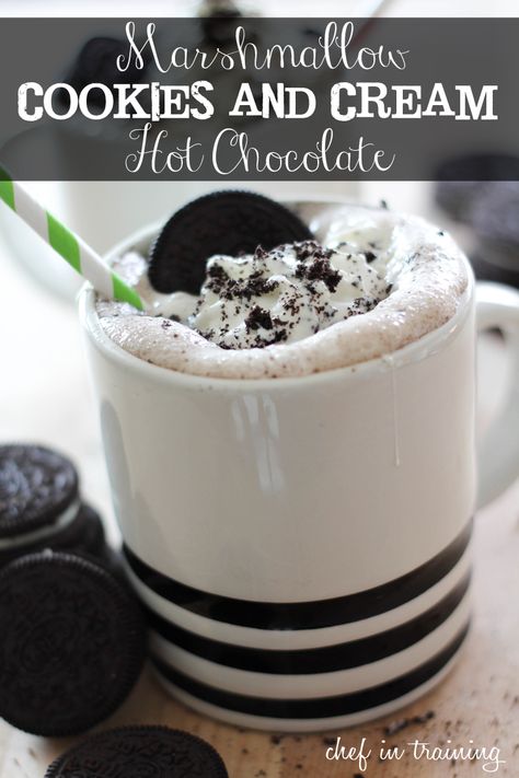 Chocolate In A Mug, Drinking Recipes, Easy Fast Dinner Recipes, Fast Easy Dinner, Marshmallow Cookies, Fast Dinner Recipes, Oreo Recipes, Oreo Dessert, In A Mug