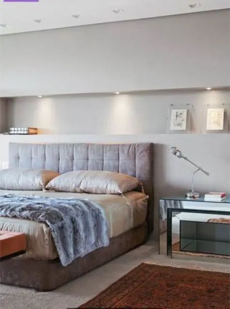 64 Smart And Cool Bedroom Niche Ideas - Shelterness Bedroom Niche, White Coastal Bedroom, Barn Bedrooms, Recessed Shelves, Bedroom Headboard, Awesome Bedrooms, Bars For Home, Home Decor Bedroom, Home Office Decor