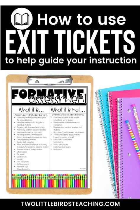 How to use exit tickets to guide your instruction. Find tips for using exit tickets and grab a free starter pack for using exit tickets. Student Strengths, Student Conference, Data Wall, Data Binders, Exit Tickets, Classroom Games, Formative Assessment, Middle School Student, Teaching Strategies