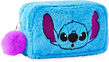 Disney Lilo and Stitch Makeup Bag, Plush Wash Bag for Cosmetics with Fluffy Pom Pom, Disney Gifts for Women Or Girls, Teacher, Sister, Best Friend for Travel and Birthday Lilo And Stitch Gift Ideas, Lilo And Stitch Makeup, Stitch Makeup, Stitch Merchandise, Stitches Makeup, Stitch Gifts, Lilo And Stitch Merchandise, Lilo Und Stitch, Girls Teacher