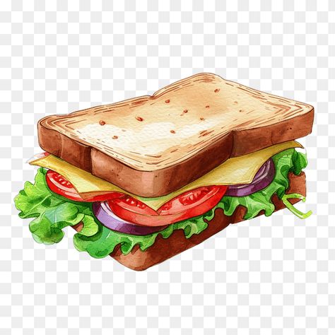 Fresh Veggie Sandwich Watercolor Clipart Sandwich Watercolor, Sandwich Clipart, Veg Sandwich, Candy Clipart, Food Clipart, Veggie Sandwich, Watercolor Png, Watercolor Heart, File Free