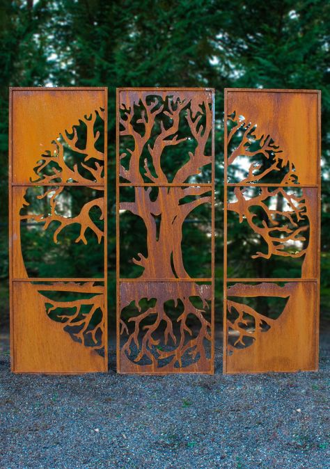 Corten Steel Garden, Metal Flowers Garden, Garden Fence Art, Tattoo Plant, Deco Panel, Rusty Garden, Fence Art, Privacy Screen Outdoor, Outdoor Privacy