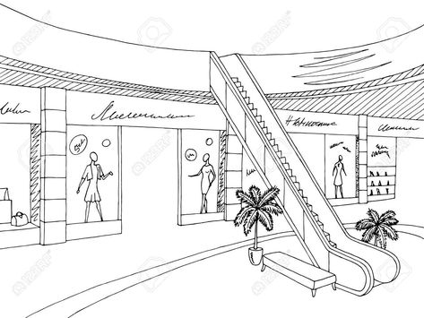 Subject Drawing, Architecture Symbols, Shopping Mall Interior, Shopping Mall Design, Professional Interior Design, Spaceship Interior, Perspective Drawing Architecture, Cartoon Character Tattoos, Interior Design Presentation