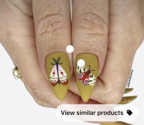 Lunar Moth Nail Art, Moth Man Nails, Moth Nail Art, Moth Nails, Lunar Moth, Nails Now, Diy Nails, Hair Nails, Hair And Nails