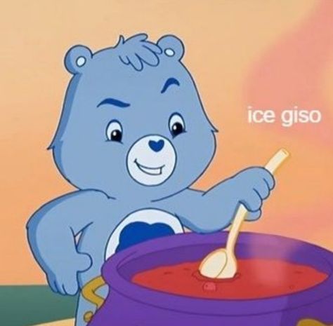 Ice Giso, Grumpy Care Bear, Grumpy Bear, Laugh Track, Happy Tree Friends, Care Bear, Care Bears, Memes, Animals