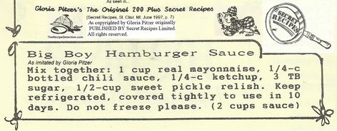 Big Boy Sauce Recipe, Easy Tartar Sauce, Hamburger Sauce, Ice Cream Muffins, Sweet Pickle Relish, Relish Sauce, Hamburger Recipe, Cranberry Relish, Gravy Sauce