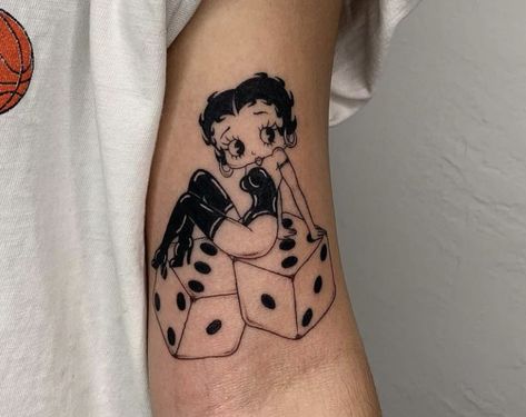 Betty Boop Tattoo, Betty Boop Tattoos, Maching Tattoos, Cute Tats, Cartoon Character Tattoos, Kawaii Tattoo, Doodle Tattoo, Cute Little Tattoos, Cute Tattoos For Women