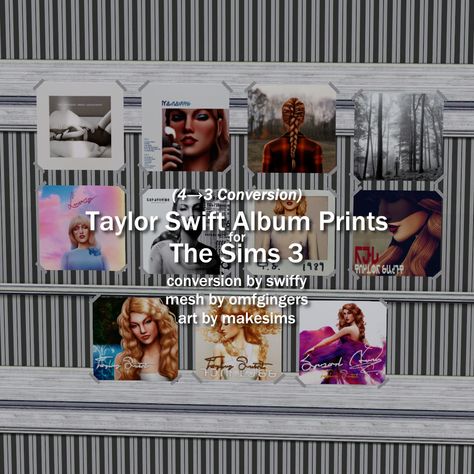 Download (SimFileShare, no ads/paywall) Hi there! This is my first time making CC, so please bare with and let me know if there are any issues. :) This is a customisable Taylor Swift album print that... Taylor Swift Album Prints, Album Prints, The Sims 3, Taylor Swift Album, No Ads, Sims 3, Sims Cc, Hi There, Studio Album