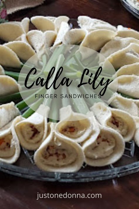 Calla Lily Finger Sandwiches Sandwiches For Parties, Sandwich Shapes, Autumn Tea Party, Tea Sandwiches Recipes, Salmon Sandwich, Party Sandwiches, Coffee Party, Sandwich Fillings, Finger Sandwiches