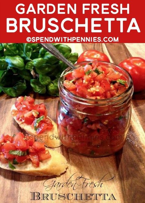 Juliet Tomatoes Recipes, Canned Salsa, Fresh Bruschetta, Tomato Bruschetta Recipe, Easy Bruschetta Recipe, Cherry Tomato Recipes, Tomato Dishes, Whole30 Chicken, Fresh Tomato Recipes