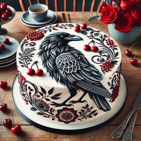 Crow Cake, Soul Cake, Caw Caw, Funny Birthday Cakes, Baking Project, Halloween Desserts, Novelty Cakes, Wedding Cake Designs, Fancy Cakes