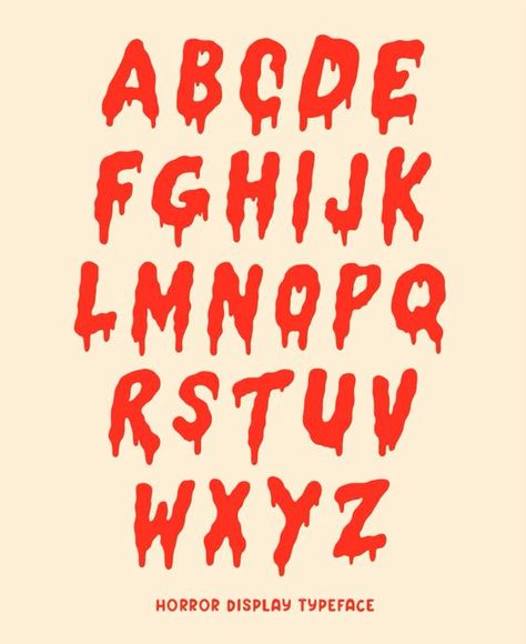 A dripping horror font Halloween fonts #halloweenfonts fonts #fonts font #font 5.157 Horror Typography Graphic Design, Horror Font Alphabet, Dracula Font, Horror Typeface, Horror Movie Font, Halloween Typeface, Horror Lettering, Horror Alphabet, Horror Typography