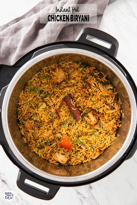 Learn to make flavorful and healthy Instant Pot chicken biryani at home using this simple and easy-to-follow recipe. A perfect rice dish for people who are busy and want to enjoy authentic Indian chicken biryani at home. | #watchwhatueat #chickenbiryani #healthybiryani #instantpotrice Chicken Byriani Recipe, Byriani Recipe, Easy Chicken Biryani Recipe, Easy Biryani, Indian Biryani, Easy Biryani Recipe, Chicken Biryani Recipe, Easy Chicken Breast, Chicken Biryani