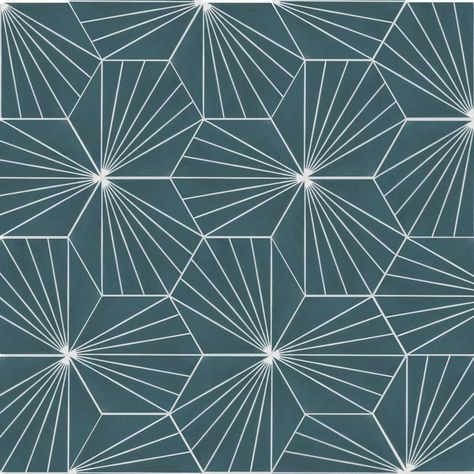 Villa Lagoon Tile Spark C Agean 7.9 x 7.9" Cement Field Tile | Wayfair Villa Lagoon Tile, Tile Stickers Kitchen, Patterned Wall, Hexagon Tile, Gorgeous Tile, Feature Tiles, Tile Work, Beautiful Tile, Room Remodeling