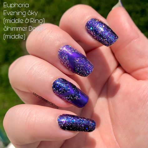 Euphoria, Evening Sky and Shimmer Down Color Street Mixed Mani Color Street Euphoria, Shimmer Down Color Street, Color Street Mixed Mani, Mixed Mani, Nail Art Set, Street Nails, Evening Sky, Color Street Nails, Color Street