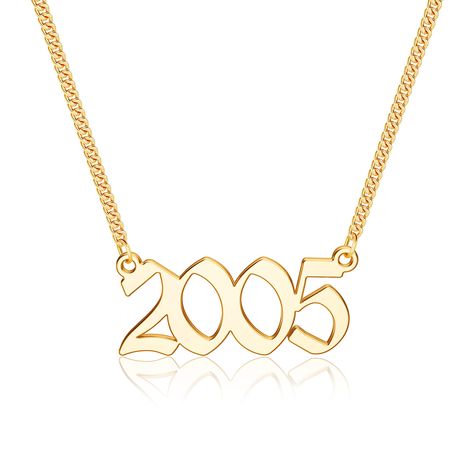 PRICES MAY VARY. YEAR NECKLACE: 2005 year necklace for womens symbol your and her year of birth, year of wonderful moment. Year necklace is is sparking and stunning bring you back happy memories. SIZE: Birth year number is with an adjustable chain for length 18--20 inches. You can use lobster clasp easy to adjust gold year length by yourself. Materials: 18K Gold plated birth year necklace made of premium copper, without nickle and lead, will never fade, rust, stain, corrode, or turn skin green, Birth Year Necklace, Year Necklace, Best Friends Sister, Meaningful Necklace, Graduation Year, Number Necklace, Friend Jewelry, Best Friend Jewelry, Birth Year