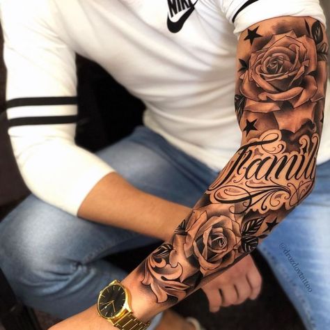 Family Sleeve Tattoo, Tato Lengan Bawah, Tato Suku, Mangas Tattoo, Cool Half Sleeve Tattoos, Sleeve Tattoos For Men, Rose Tattoo Sleeve, Polynesian Tattoos, Forearm Sleeve Tattoos