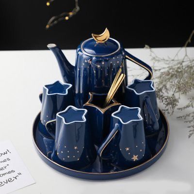 Tanah Liat, Ceramic Teapot, Ceramic Teapots, Gold Pattern, Handmade Gold, Dream House Decor, Tea Sets, Starry Sky, Ceramic Pottery