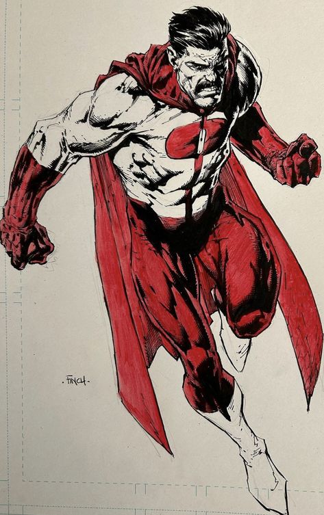 Omni Man, Comic Art Fans, Comic Art Sketch, David Finch, Invincible Comic, Comic Book Drawing, Comic Book Art Style, Comic Book Artwork, Perspective Art