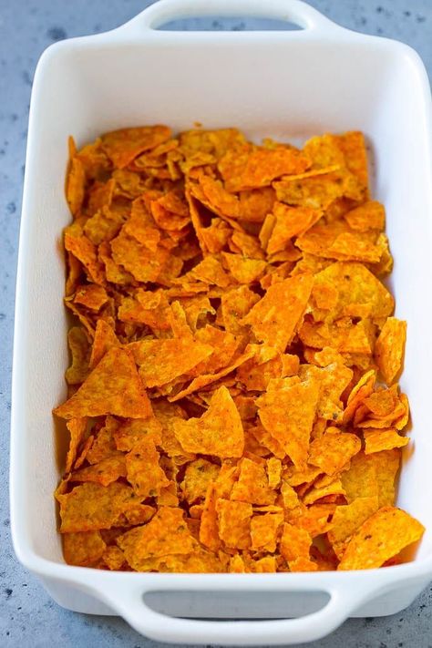 Dorito Casserole Recipe | Mexican Casserole | Beef Casserole #mexicanfood #beef #groundbeef #casserole #dinner #dinneratthezoo Crispy Spinach, Doritos Recipes, Caramalized Onions, Doritos Casserole, Casserole Beef, Farmers Casserole, Dorito Casserole, Easy Dinner Options, Homemade Flour