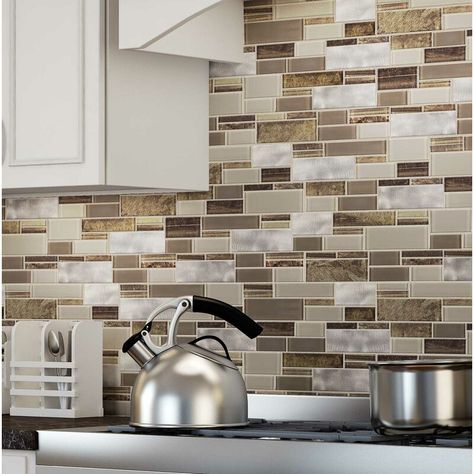 MosaicTileOutlet Linear Metal Mosaic Sheet Wall Tile & Reviews | Wayfair Herringbone Backsplash Kitchen, Redo Kitchen Cabinets, Contemporary Style Kitchen, Metal Mosaic, Metal Mosaic Tiles, Faux Wood Beams, Kitchen Refresh, Kitchen Backsplash Designs, Best Floor Tiles